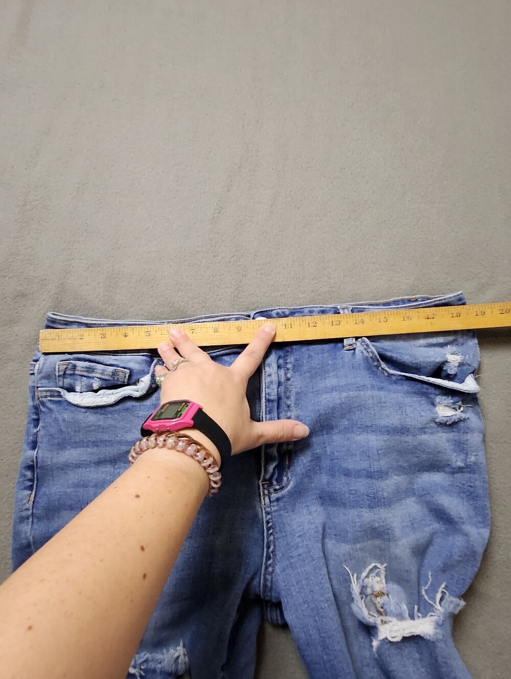 Lovervet by Vervet Light Wash High Rise Distressed Ankle Skinny Jeans Size 20 - Picture 8 of 10